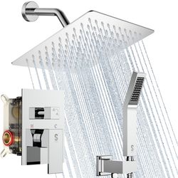 Shower Faucet Set with 8 Inch Rain Shower Head