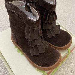 Livie and Luca suede leather Toddler boots mocha, Size 7 baby kids shoes