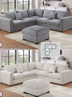 Sectional with ottoman set
