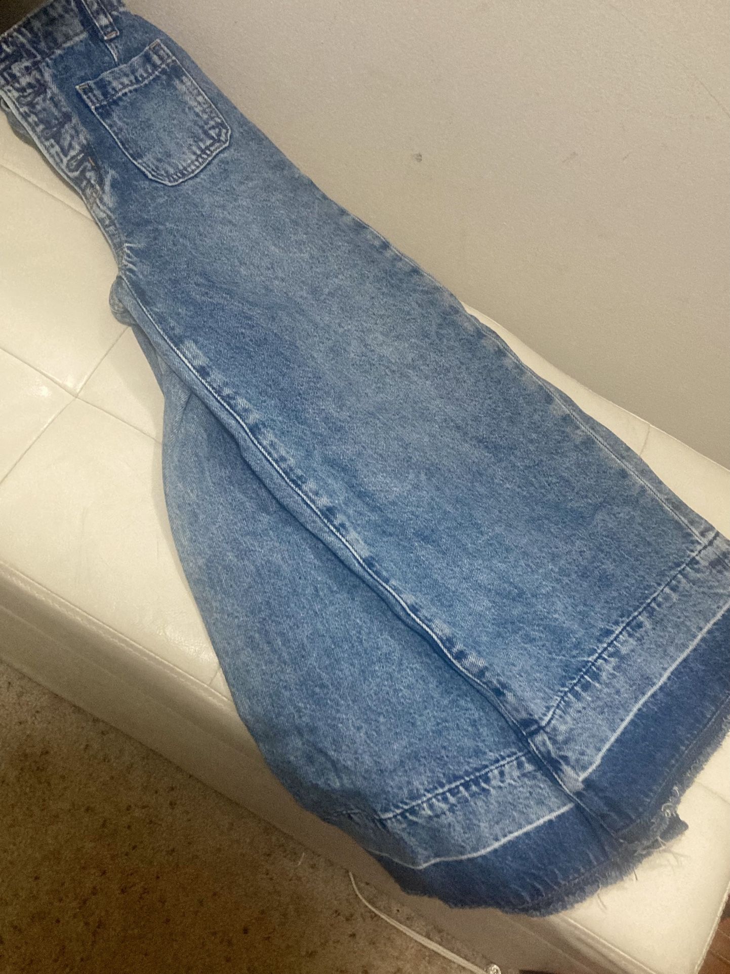 Girls Fringed High Waisted Jeans