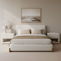 Baris Ivory Queen Bed