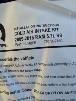 Mopar cold air intake for Ram 1500 5.7