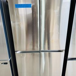 Samsung 23 cu. ft. Counter Depth 4-Door French Door Refrigerator with Beverage Center in Stainless Steel $899 