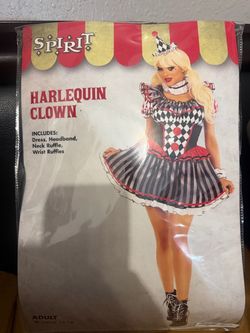 Spirit Harlequin Clown Halloween Costume Adult Large