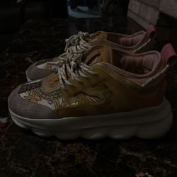 Designer Versace Chain Reaction Sneakers Size 11 – 100% Authentic