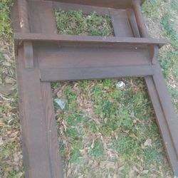 Solid Oak Vintage Fireplace Mantel