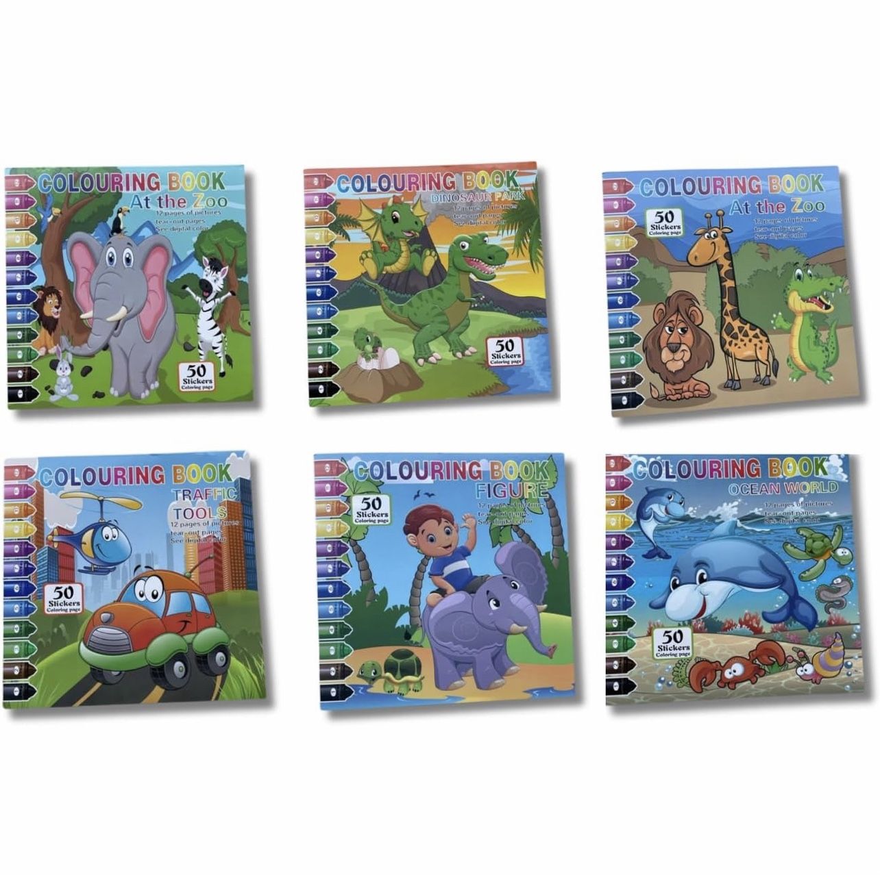 Set of 6 Colouring Books