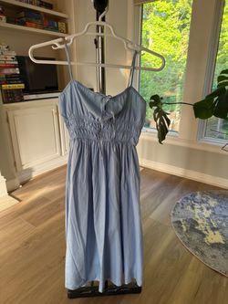 Sunday in Brooklyn Smocked Milkmaid Midi Dress - Powder Blue