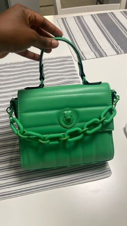 Green Mini Handbag with Chain Strap