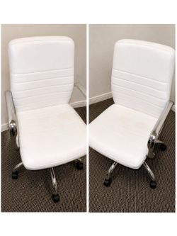 Modern white faux leather office chair