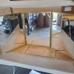 Antique Triple Foldable Mirror Tri-fold Vanity