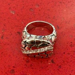 Silver  ring with stones size 6
