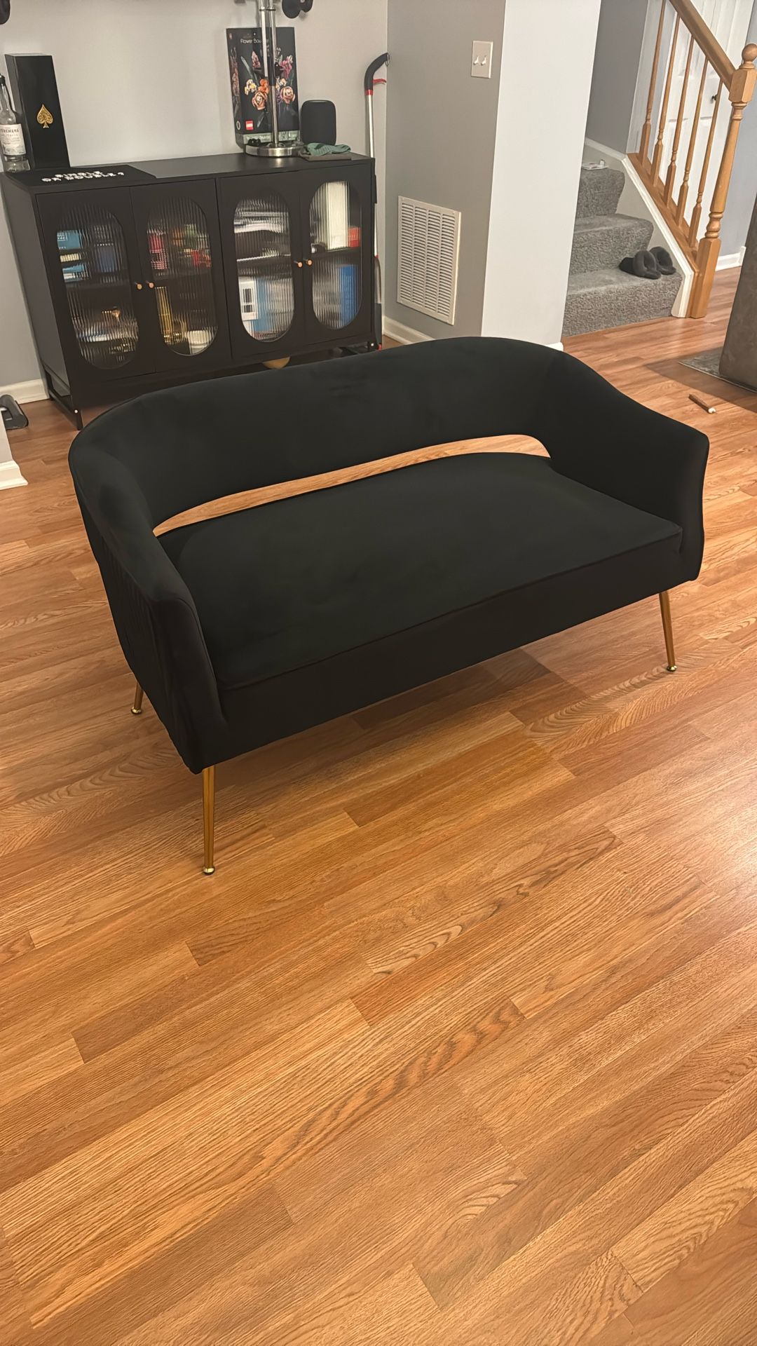 Black Velvet Loveseat