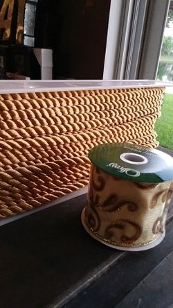 Gold Holiday Decor Ribbon