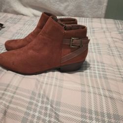 Tan Suede Women's Ankle Boots Size 10