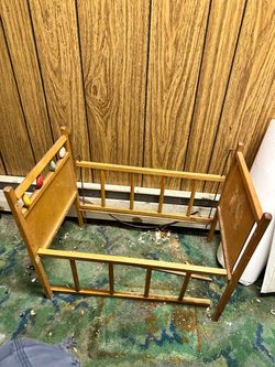 Vintage Wooden Doll Crib