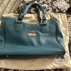 Blue Leather Coach Purse