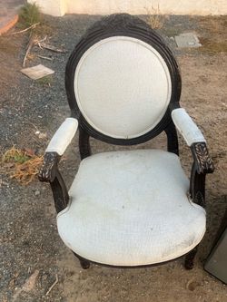 Free French Style Carved Wood Armchair