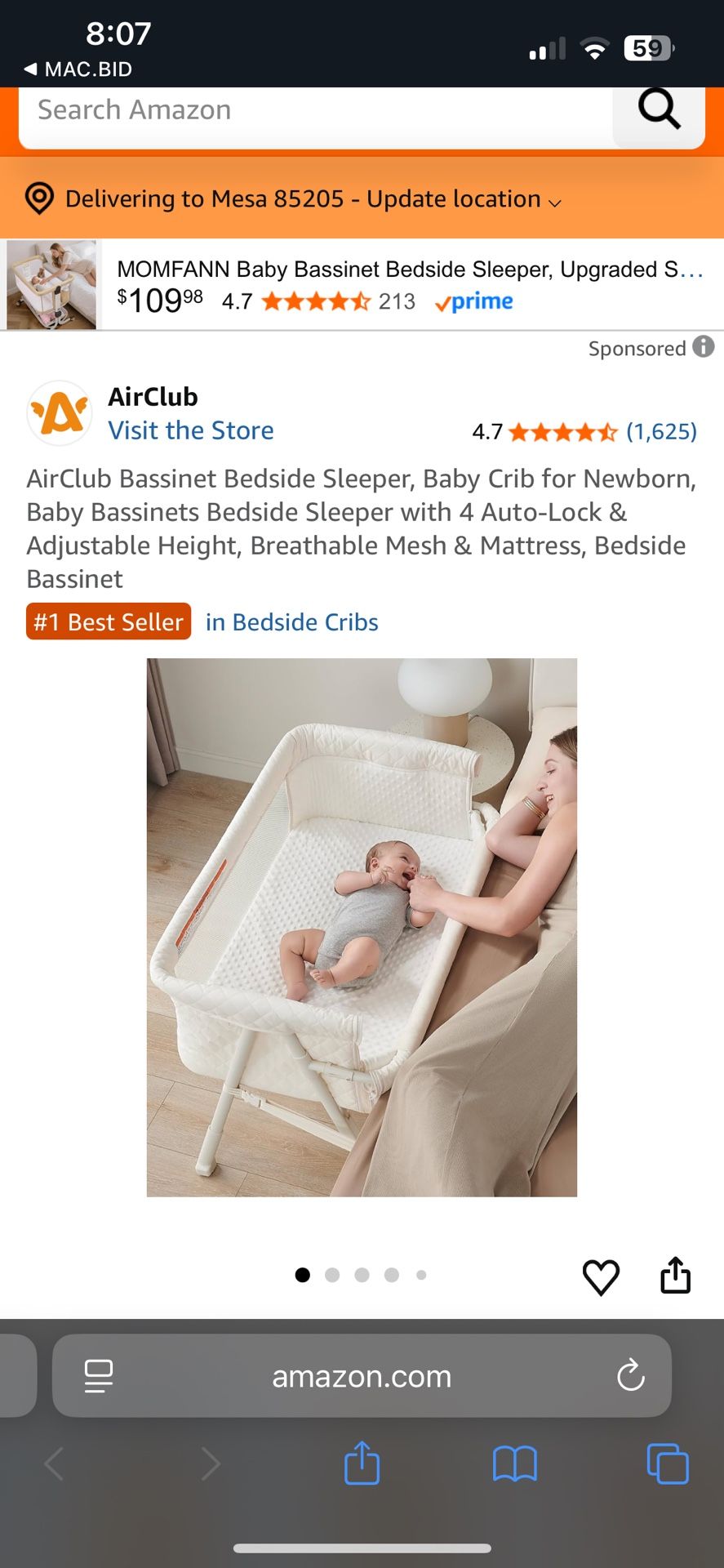 AirClub Baby Bassinet 