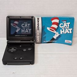 Black Game Boy Advance SP + Dr. Seuss The Cat in the Hat & Manual