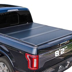 *MISSING HARDWARE* Hard Folding Truck Bed Tonneau Cover Compatiable With Ford Super Duty 8.2 FT Long Box,