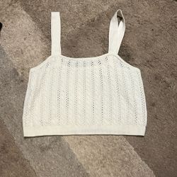 White Sweater Tank Top
