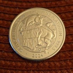 2024 1 Ounce Platinum Queens Beast.