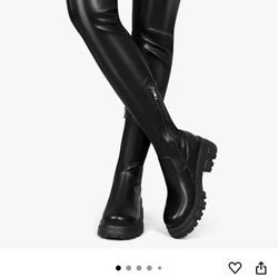 Black Thigh High Platform Over The Knee Boots