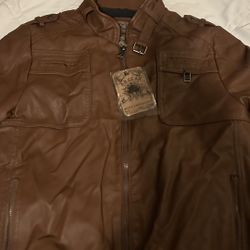 Brown Leather Motorcycle Vintage jacket 