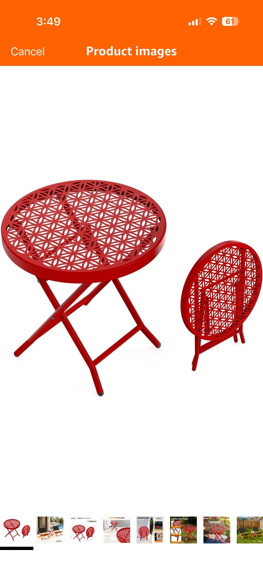 Red Patio Table