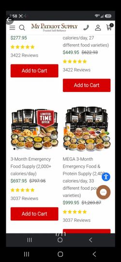 2 sealed emergency food supply buckets