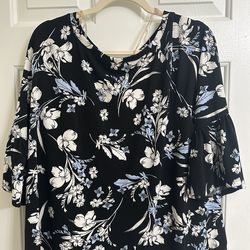 Black Floral Top