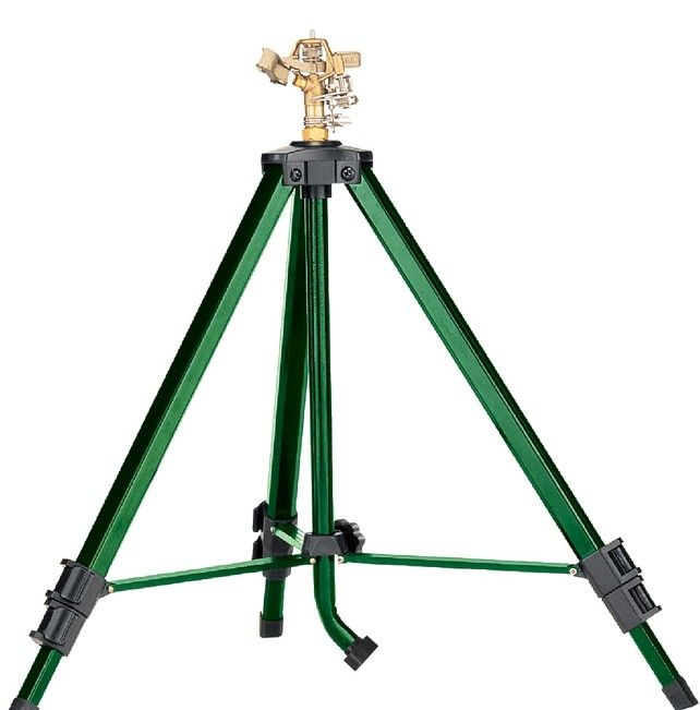 Orbit 1/2 -inch Heavy-Duty Brass Impact Sprinkler on Adjustable 22-48-inch Metal Tripod Base