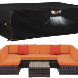  Patio Furniture Set Cover, Outdoor Sectional Sofa Couch 126" L x 63" W x 28" H