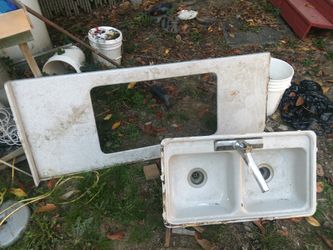 Twin RV Kitchen Sinks With Granite Housing And Trim Light Grey