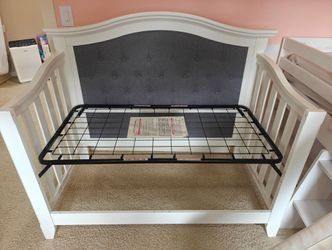 White Crib with mattress