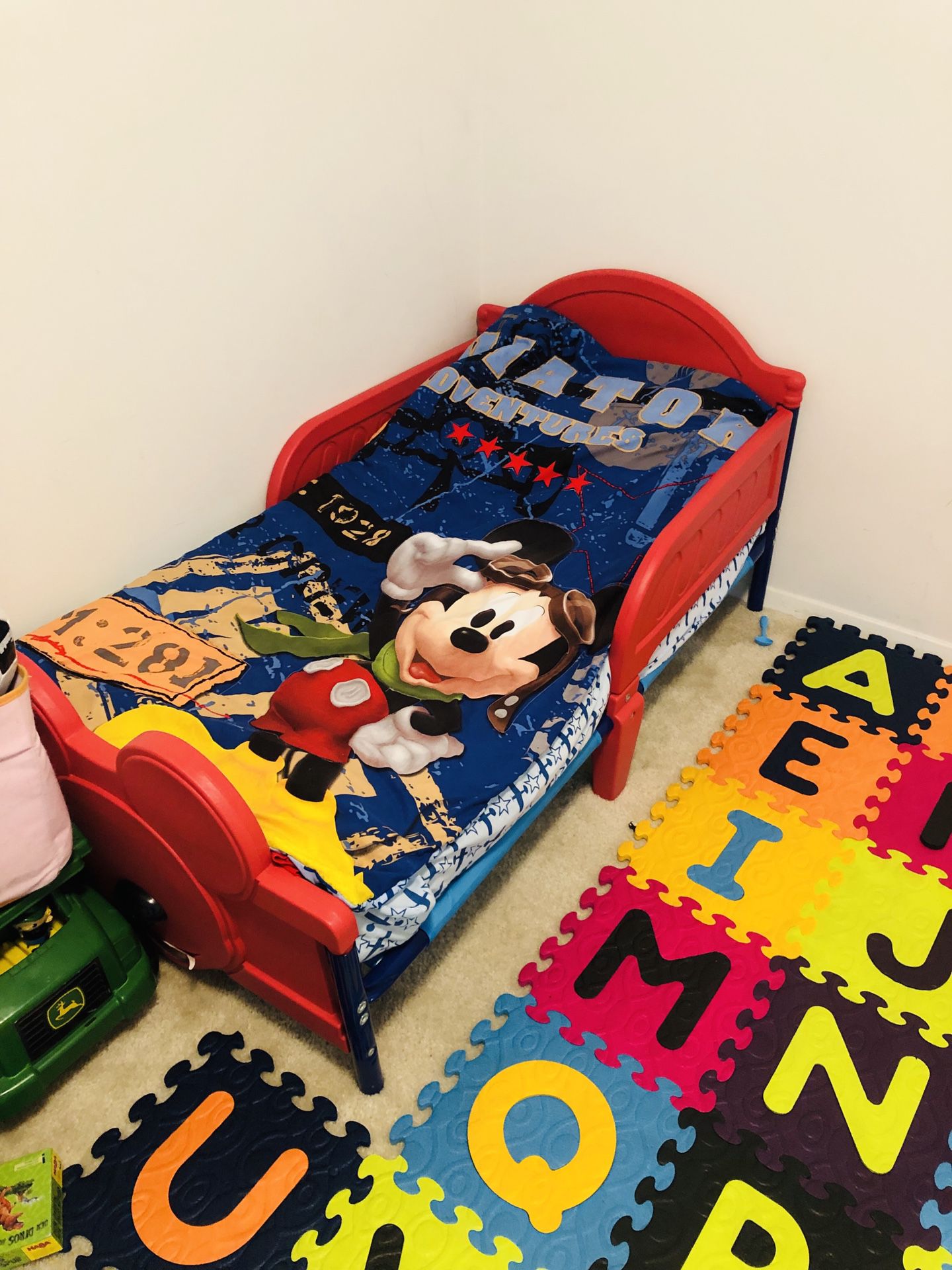 Mickey Mouse bed with mattress and Bedding sets