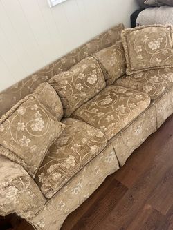 Beige Stickley Couch with Down Cushions