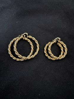Twist Hoops Gold Tone