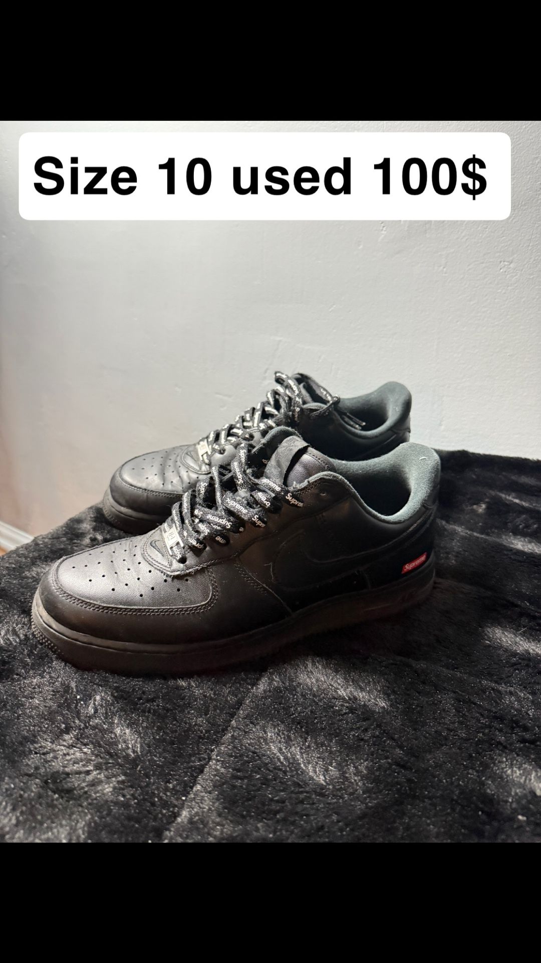 Black Supreme Af1 Size 10