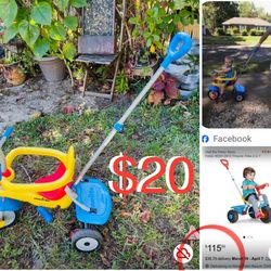 $20 Tricycle 2 in 1 in good condition great to push baby around have seat belt