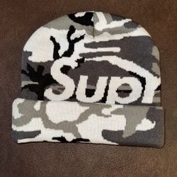 Supreme Big Logo Beanie (Snow camo)