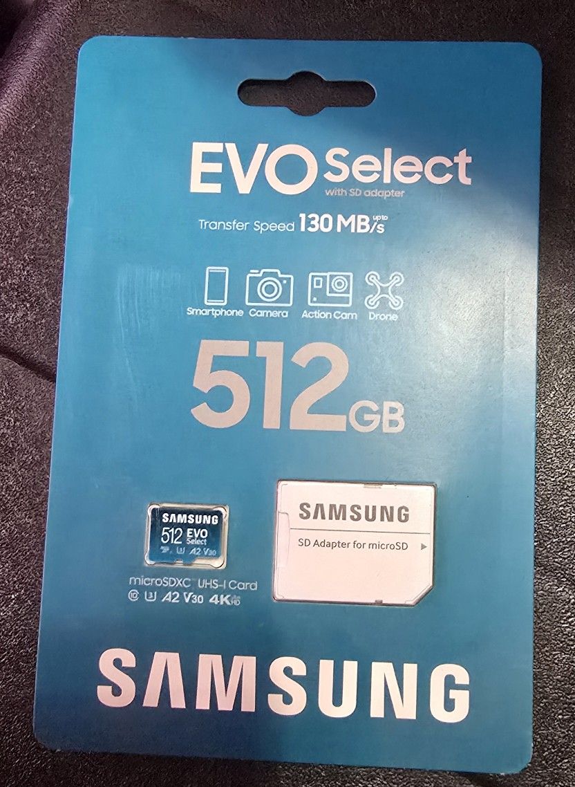 Samsung EVO Select 512GB microSDXC Memory Card with Adapter MB-ME512KA/AM
