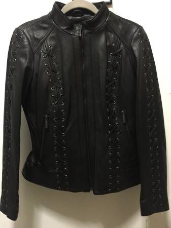 MICHAEL KORS brand new black leather jacket women