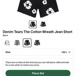 Denim Tears Cotton Wreath Shorts Black L