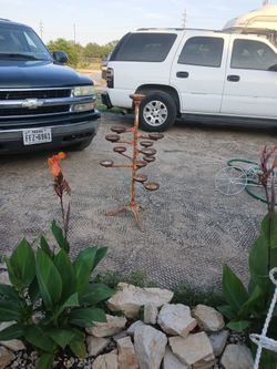 Rare Cast Iron Tiered. Swivel Plant Stand