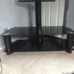 Two Tier Glass TV Stand With TV Mount