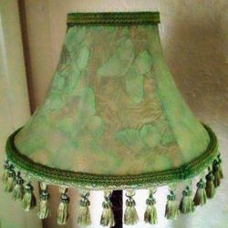 Nice, Vintage, Silk, Butterfly Print Lampshade. 24" x  20", Good Condition.