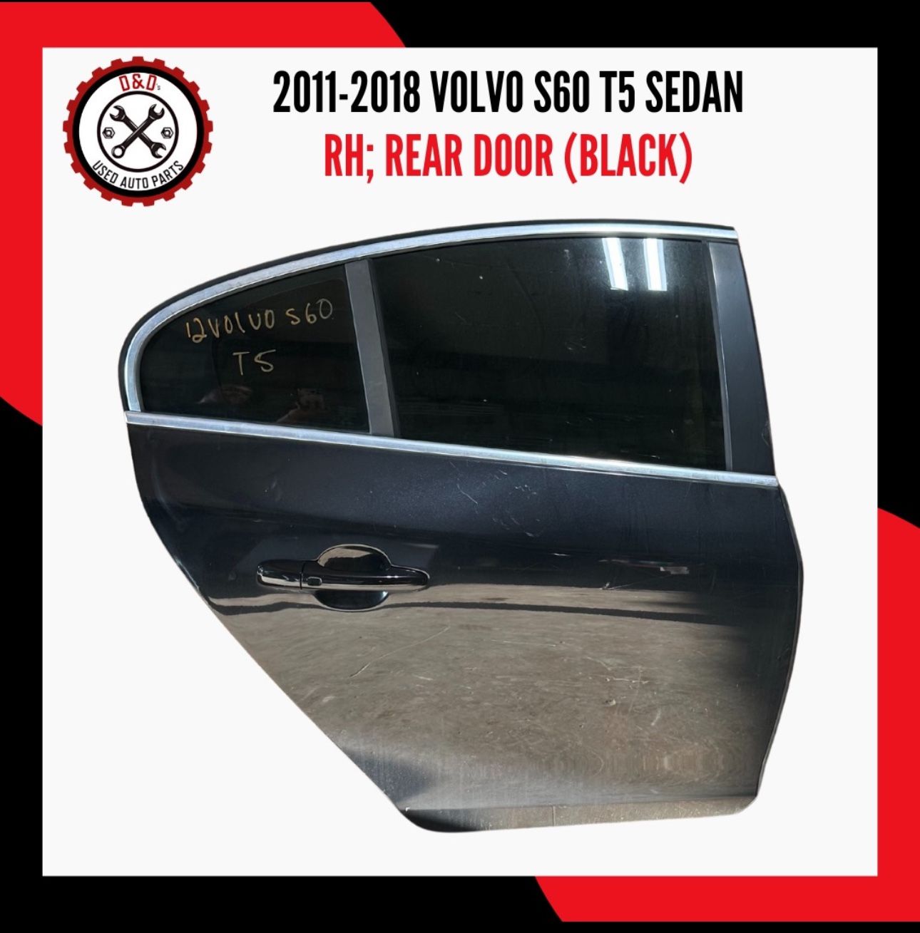 2012 Volvo S60 T5: RH Rear Door (Black)