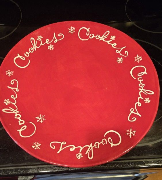 Large Ceramic Holiday Cookie Platter